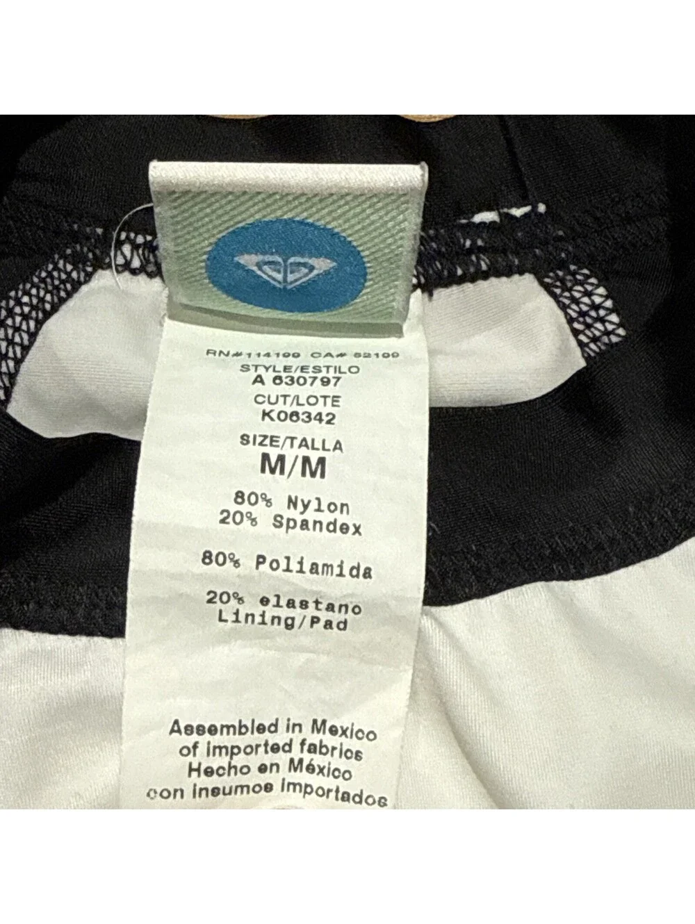 Vintage Roxy Girls Short Sleeve Rash Guard Swim Shirt Logo Size M